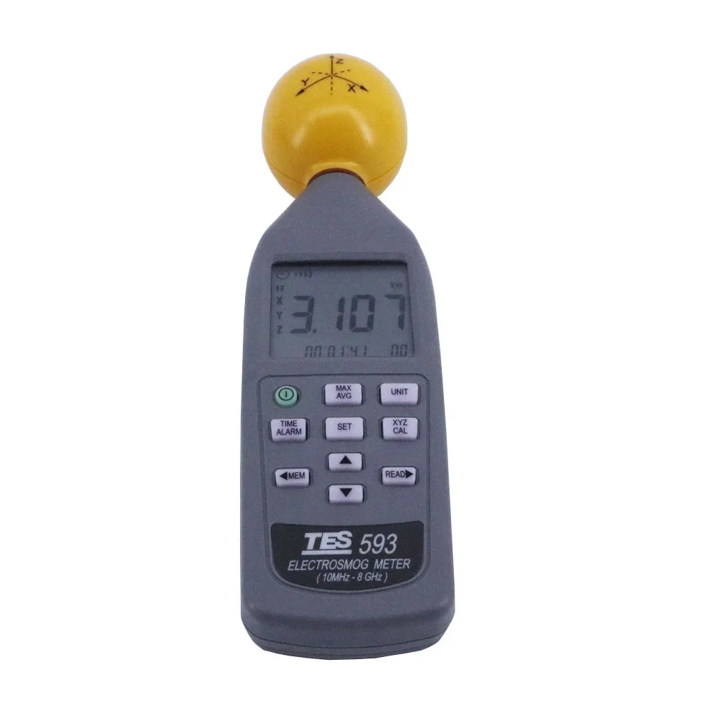 TES-593 EMF Meter Triaxial Data Logger The Electromagnetic Radiation DetectorFrequency Range 10MHz to 8.0GHz.Safety to Use.