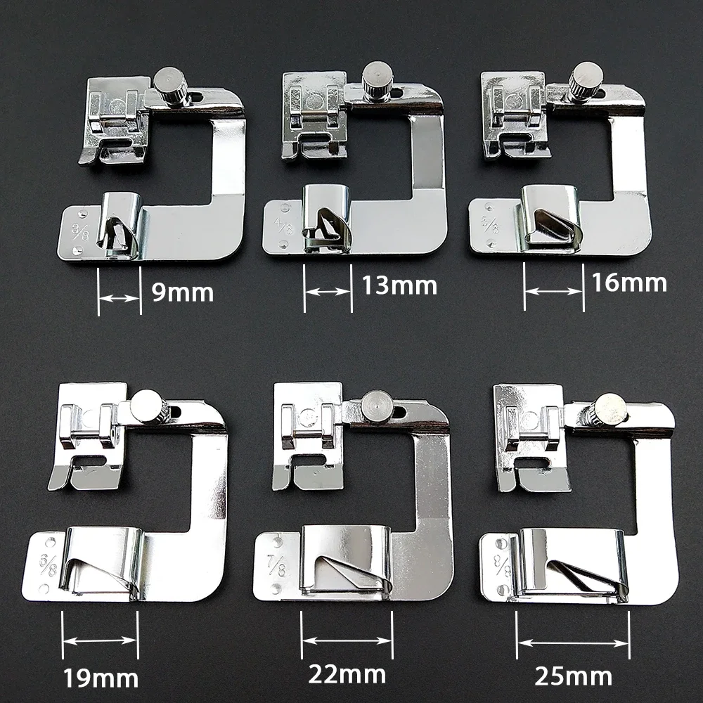 1PCS 13 19 22mm Domestic Sewing Machine Foot Presser Foot Rolled Hem Feet For Brother Singer Sew Accessories