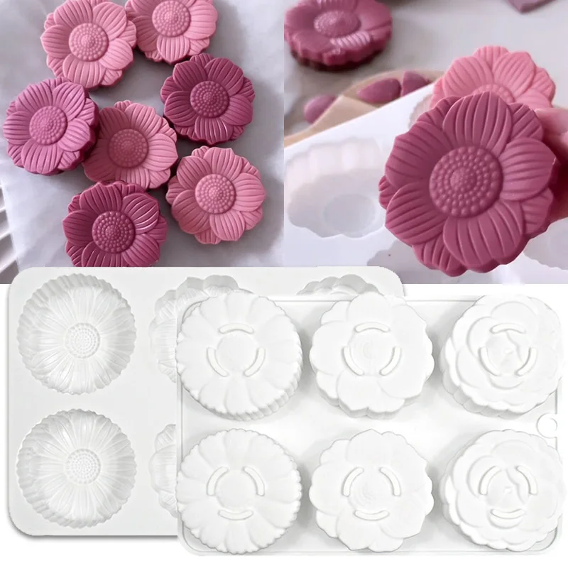 

6 flower-shaped flower mousse cake mold petal silicone chocolate mold biscuit decoration baking tool