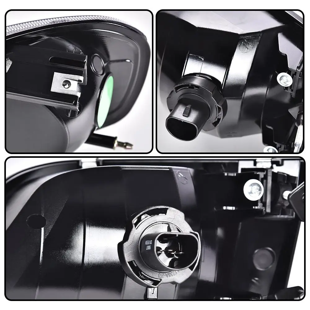 مجموعة المصابيح الأمامية المتوافقة مع Ford F150 1997-2003 / Ford Expedition 1997-2002 عاكس كهرماني مع لمبات #6
