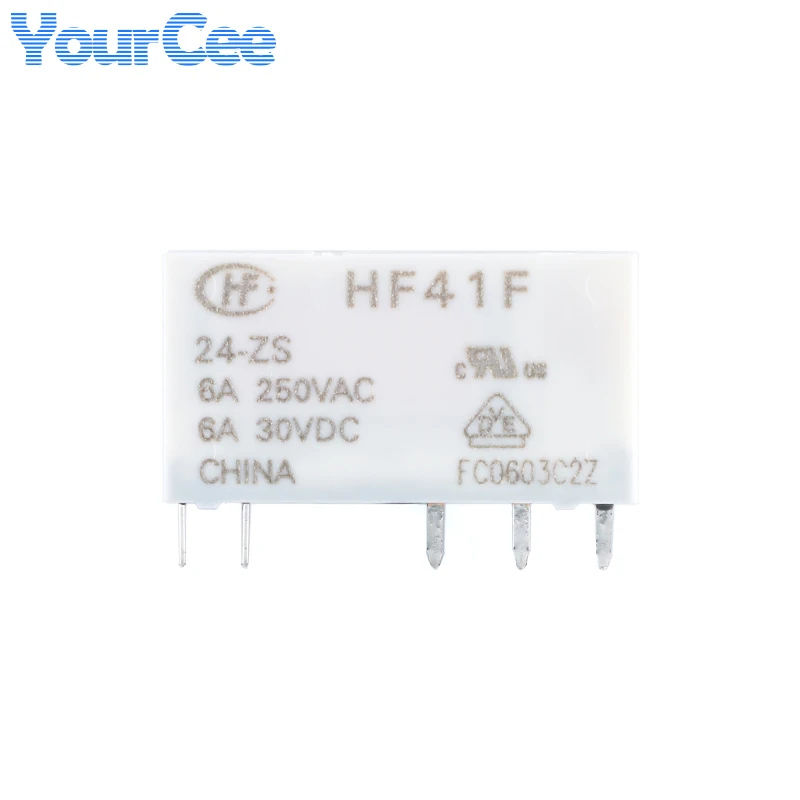 2Pcs Relay HF41F-5-ZS HF41F-12-ZS HF41F-24-ZS Ultra Thin Power Relays 5 Pin 6A HF49FD-012 HF49FD-024 HF49FD-005 -1H11T -1H12