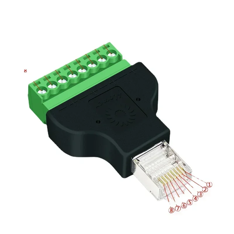 RJ45 Port Male Female Socket Interface To RJ 45 Port Network 8-Position 8Pin Screw Terminal Adapter To 8 Pins Block Connector