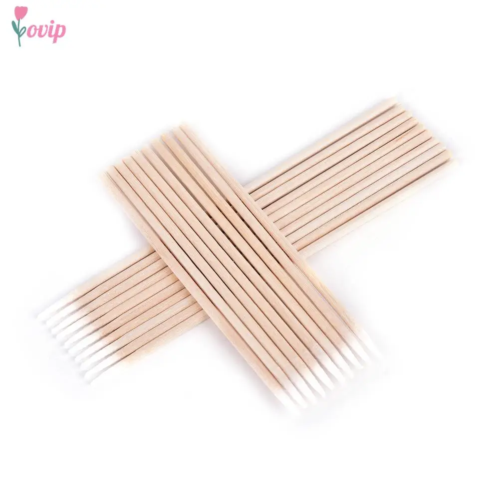 Hisopo de algodón limpio para uso médico, bastoncillos de madera para la cabeza de 7,5 cm/10cm, hisopo de algodón de 100 piezas, maquillaje para la