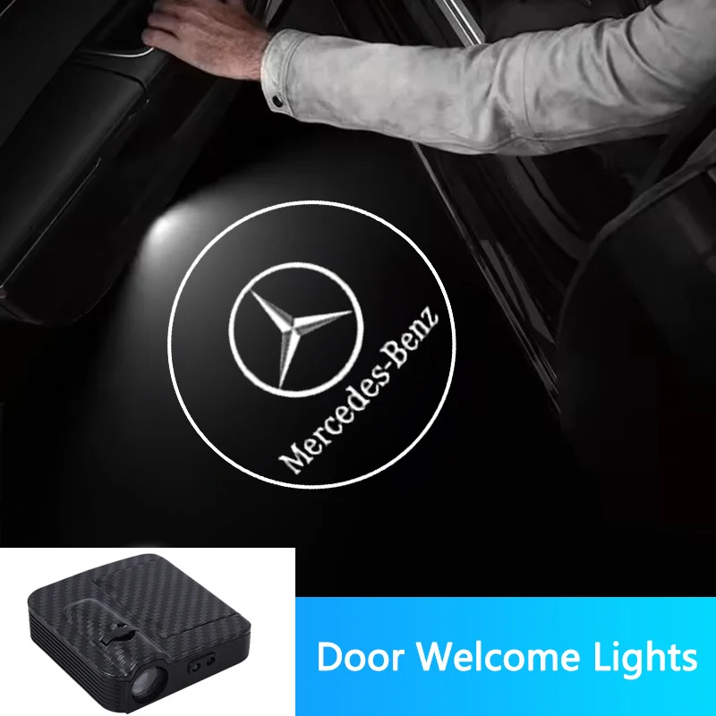 

Carbon Fiber 2PCS Car Door Lights Door Lights Logo Projector Door Welcome Light For Mercedes Benz C180 C200 C260 C300 W108 W124