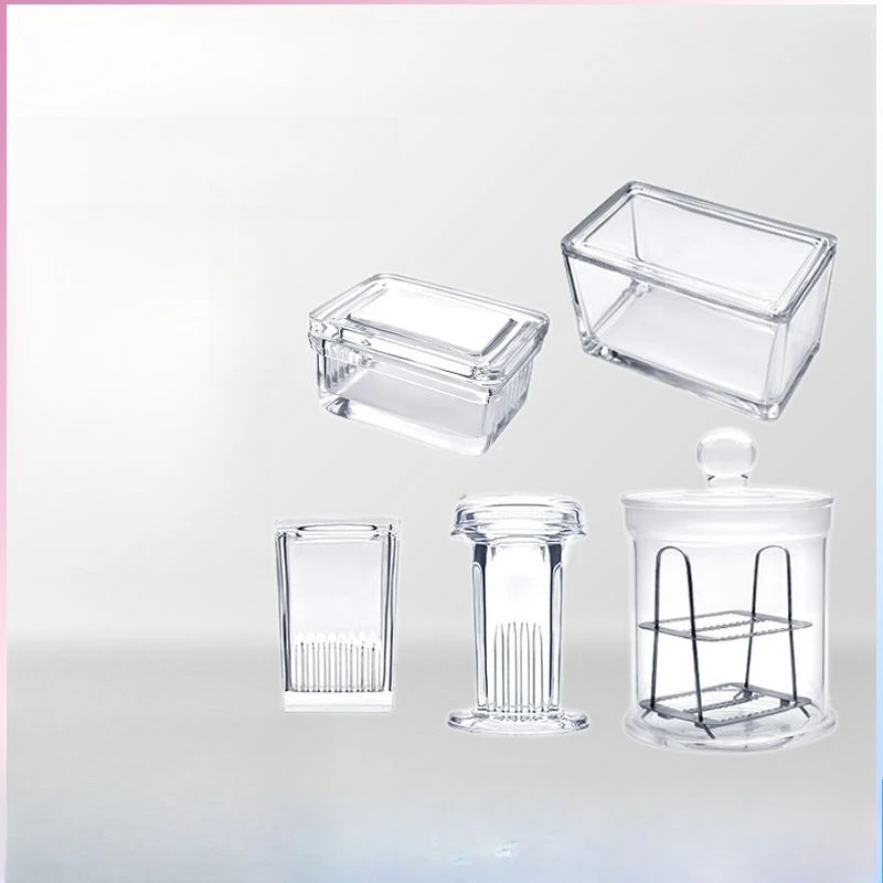 1pcs Lab Glass Dyeing Cylinder Slide Dyeing Cylinder Dyeing Rack Vertical Horizontal Round s