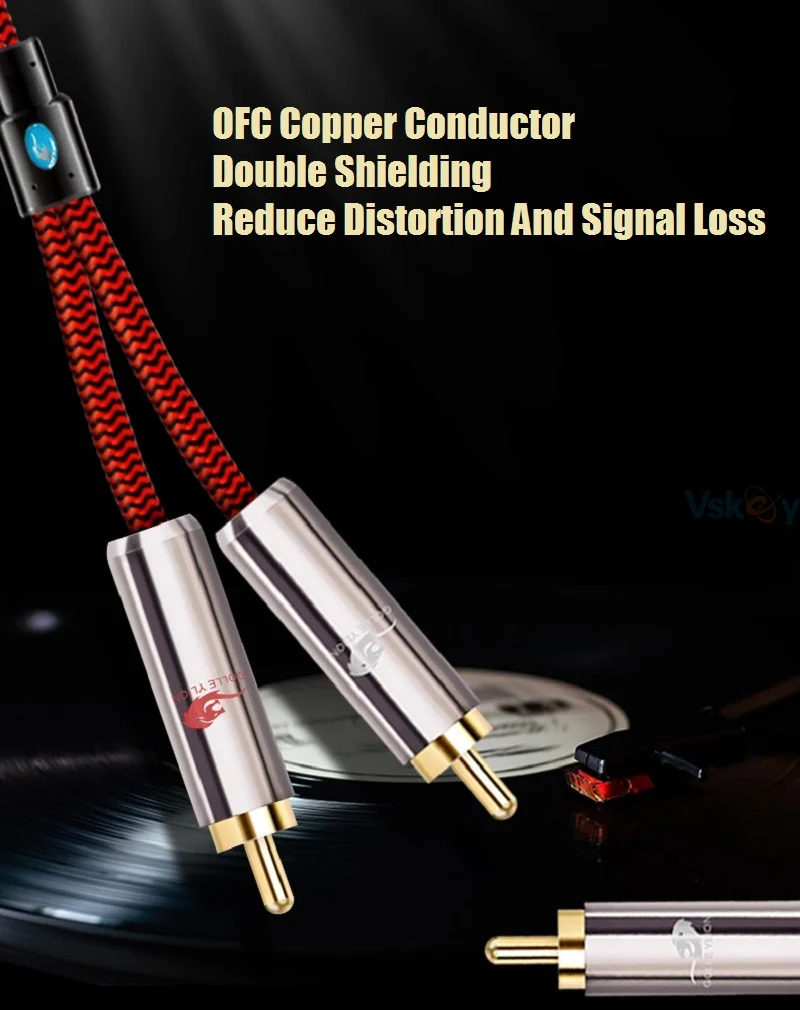 RCA Male to Dual RCA Male Audio Cable for Subwoofer Amplifier Speaker TV CD DVD Player Home Hifi Stereo System Shielded Cords