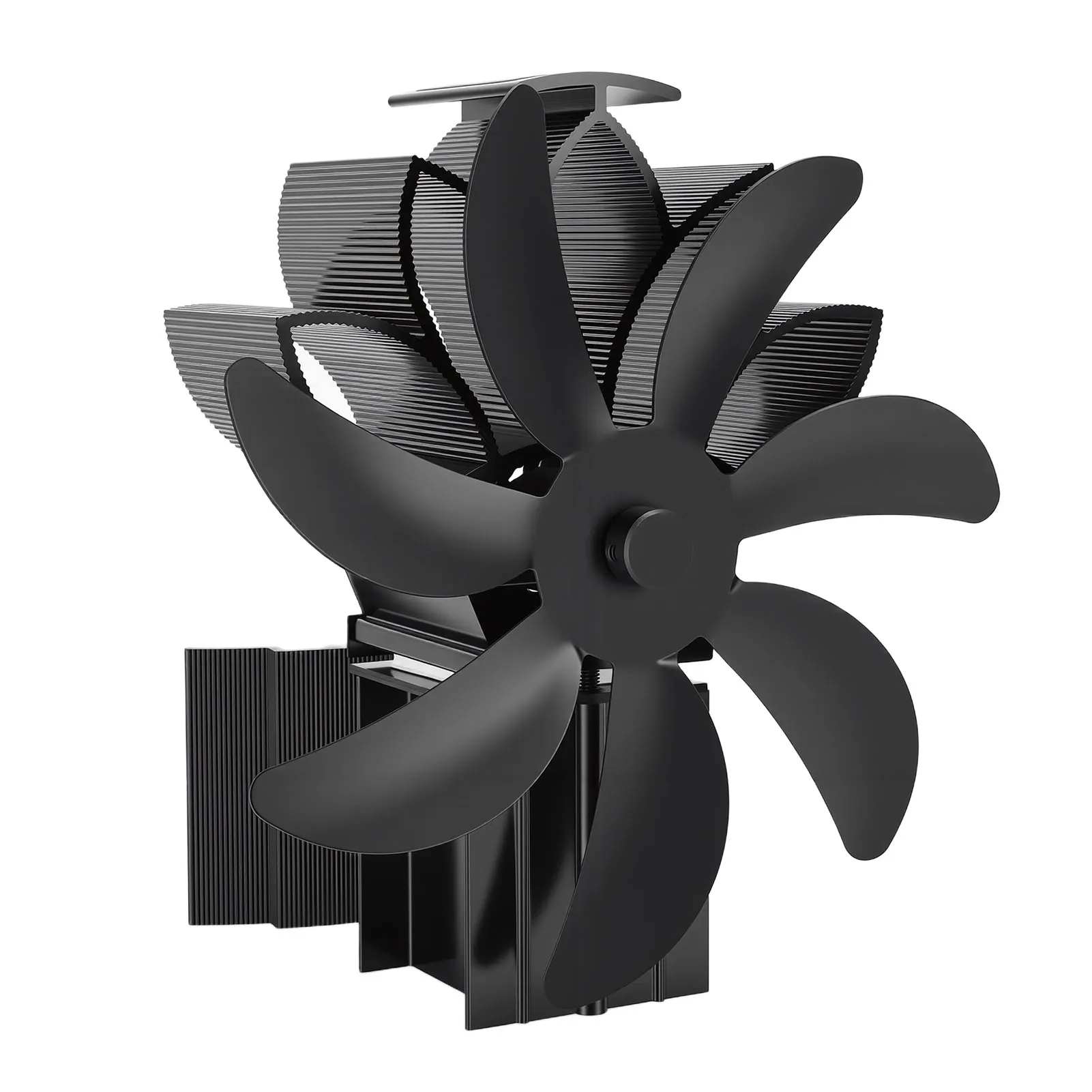 

Вентилятор для дровяной печи, работающий от тепла, 7 лопастей, для печей на дровах, пеллетных и дровяных котлов, настенный или напольный