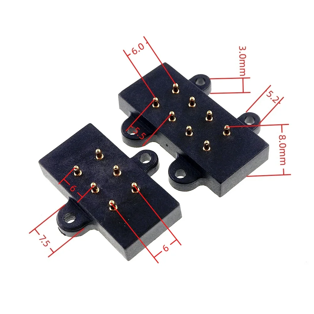 1 Set Magnetic Pogo Pin Connector Male Female 2x3 Position 6 Poles Grid 6.0MM Pitch 8P Panel Mount Door Lock