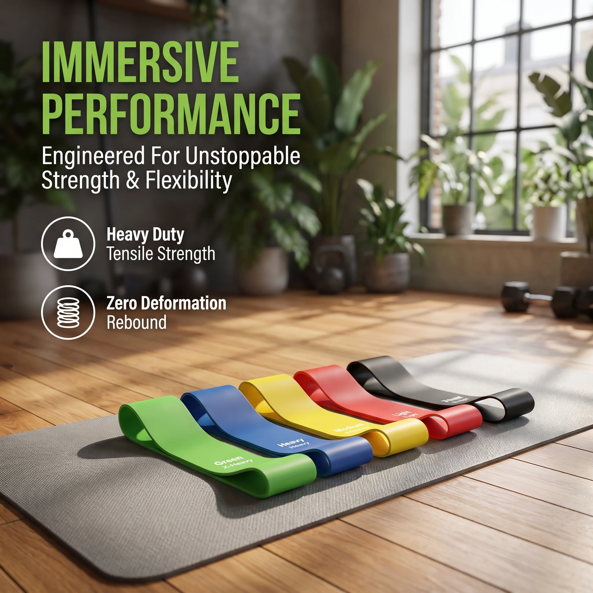 NW Resistance Bands Set Exercise Loop Bands Elastic Stretch Bands for Yoga Pilates Strength Training Home Gym Fitness