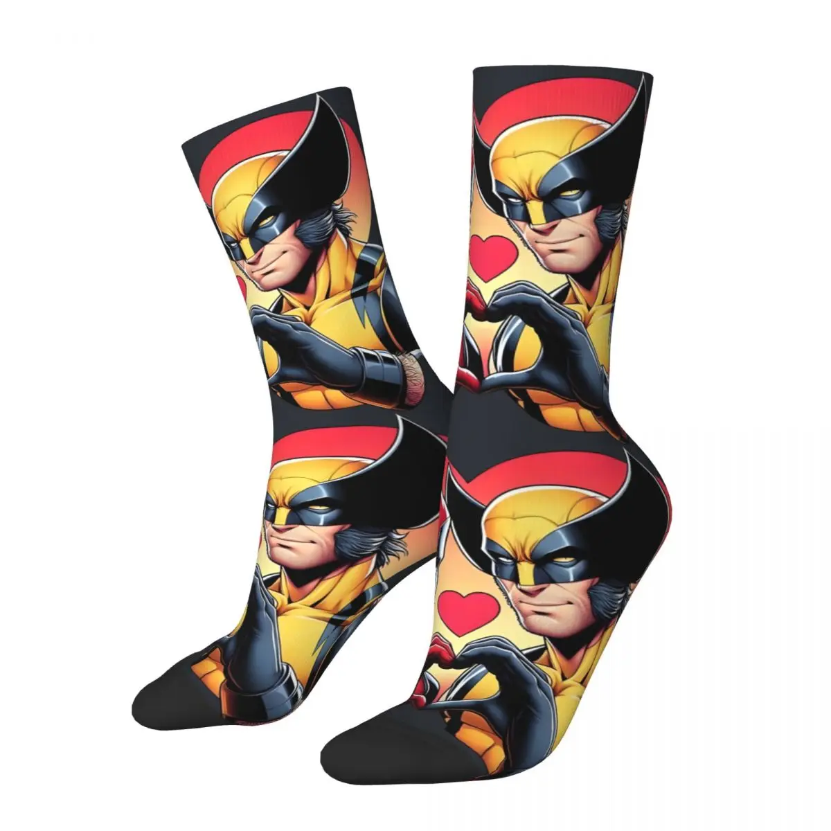 Crazy compression Deaddpool And Wolvierine Sticker Sock for Men Harajuku Disney Marvel Deadpool & Wolverine Film  Sock Casual