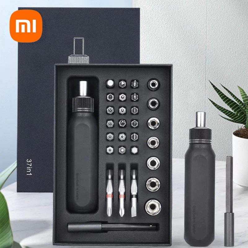 

Xiaomi 37 in 1 Ratchet Screwdriver Set with Extension Rod Ratchet Handle Multi Angle Corner Capable Multifunctional Screwdriver