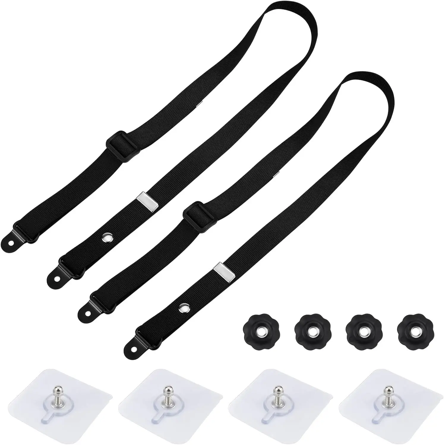 Adjustable TV Safety Straps, Wall Anchors Prevent Falling Strap, No-Drill Adhesive Anti-Tip Furniture Anchors for Baby Proofing