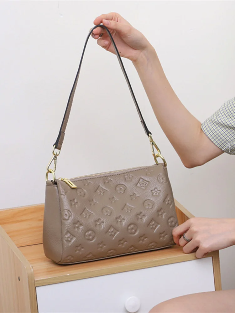 

Genuine Leather Women's Bag 2023 New Top Layer Cowhide Casual Versatile oulder Crossbody Faion Multi-layer Soft Leather U...