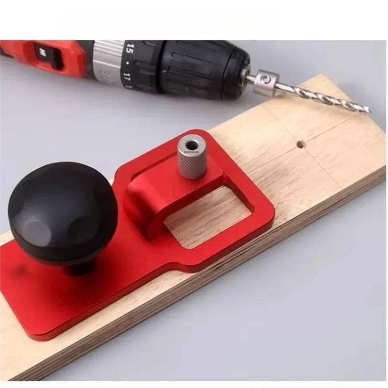 A25F-Locator Opener Spherical Handle Vertical Desktop Punch Guide Hinge Hole Drilling Woodworking Tool