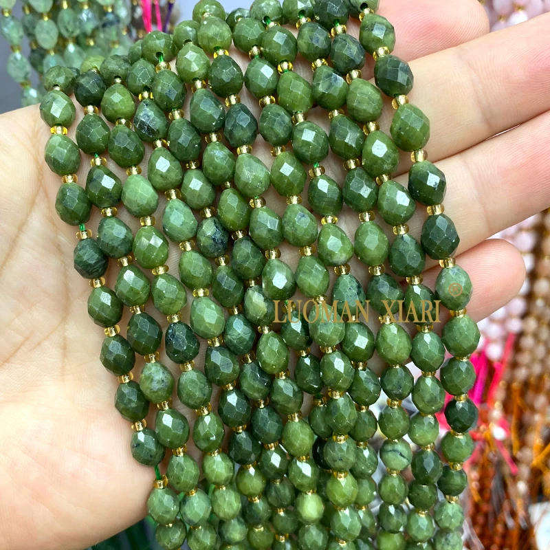 6x8MM Facet Rijst Ovale Natuursteen Amerikaanse Foto Jasper Spacer Kralen voor Sieraden Maken Diy Armbanden Bedels accessoires