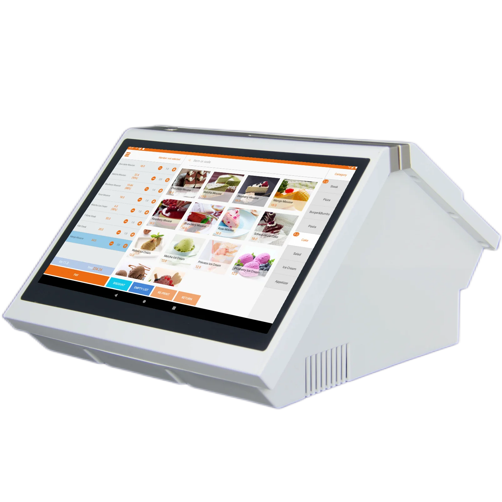 Fast-running POS HDD-680plus with 80mm Built-in Thermal Printer and 2D Bar Code Scanner for Supermarket and Store