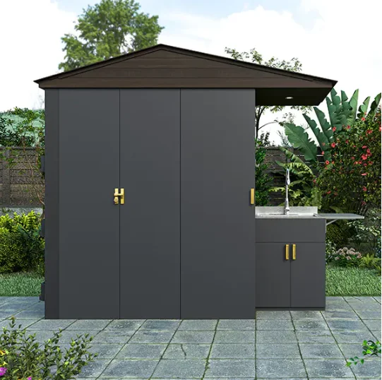 Heavy-Duty 3 Door 304SS Outdoor Storage Cabinet Waterproof Sunproof Rot Proof Moisture-Resistant Tool Cabinet Storage Cabinet