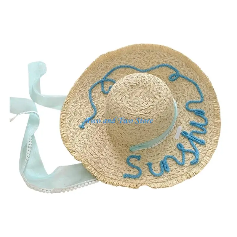 

HX6F Lightweight Woven Sun Hat Wide Brims Shade Adjustable For Travel And Vacation