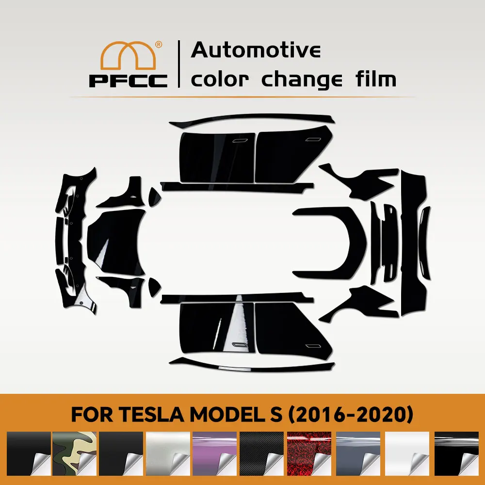 

PFCC Car Color Changing Film Decal Anti-Scratch Vinyl Film Auto Body Color Change for Tesla Model S 2016-2020 Car Accessories