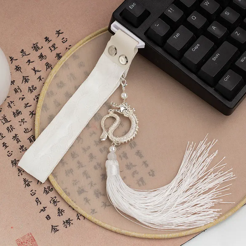 

Keyboard Side Ribbon Custom Cloud Pattern Tassels Magnetic Wooting Decorative Ribbons for Mechanical Keyboard Accessories Gift