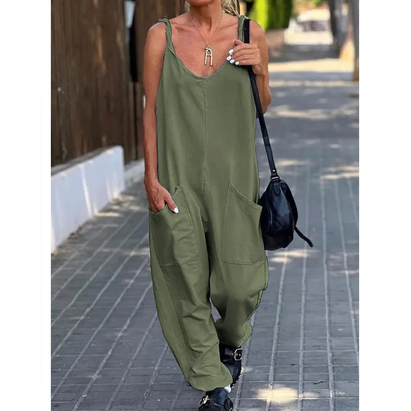 

Women's European And American Sle Casual Jumpsuit Comfortable Pants Cusizable Design Service DIY Faion Clothing