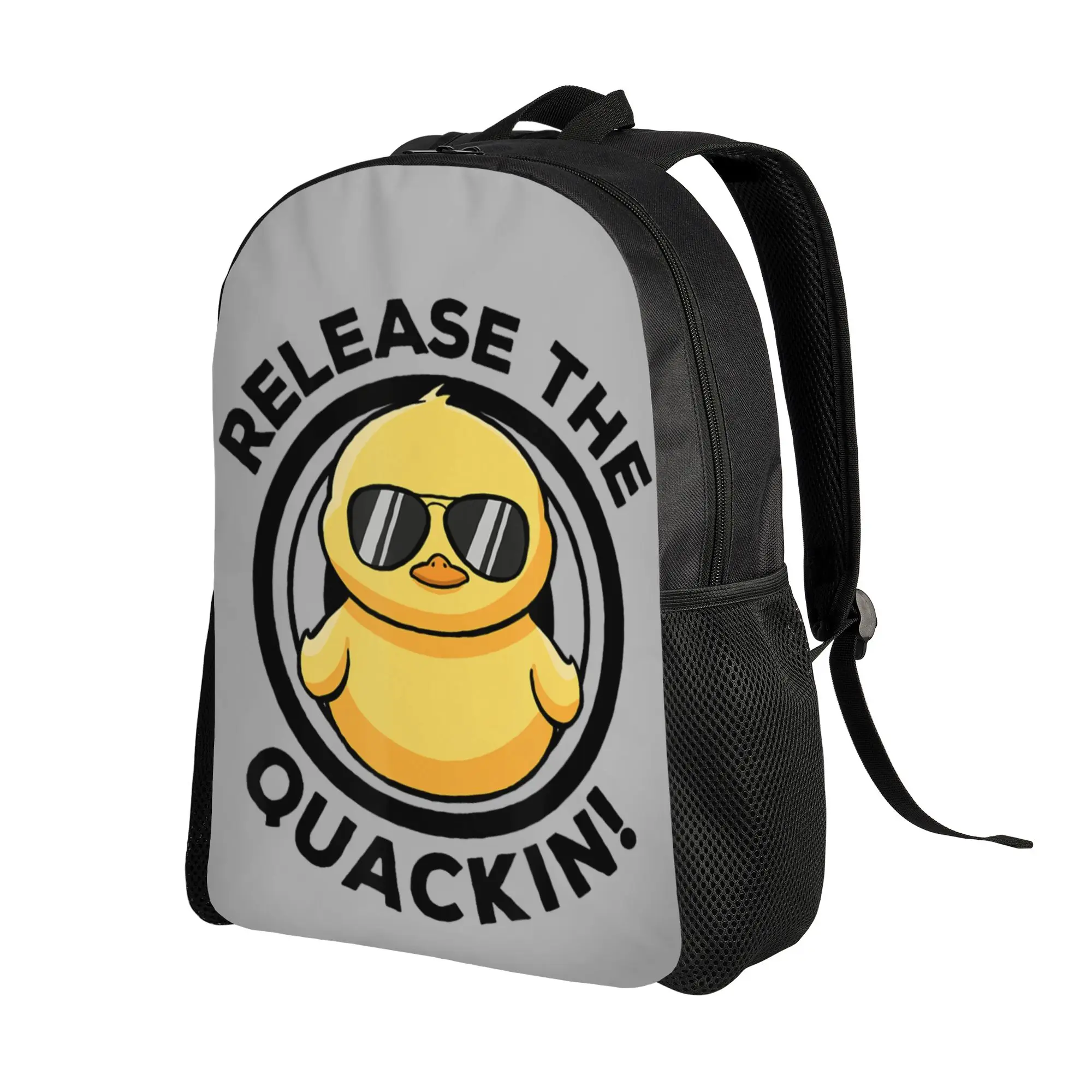 Release The Quackin I Love Duck Lovers Funny Yellow Duck Backpack  Leisure Backpacks Student Camping School Bags Rucksack