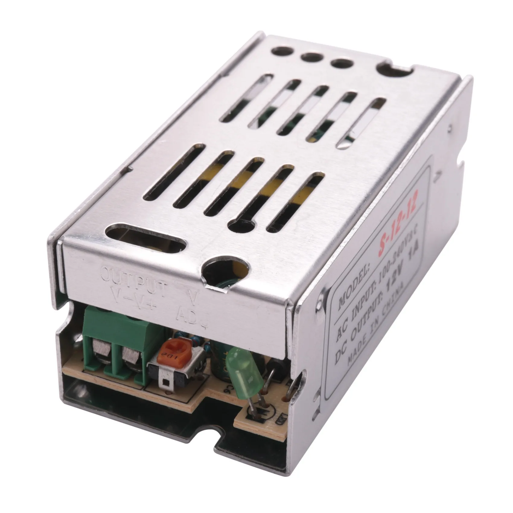 Nuovo alimentatore per trasformatore di tensione Tech AC 110/220V a DC 12V 1A Argento