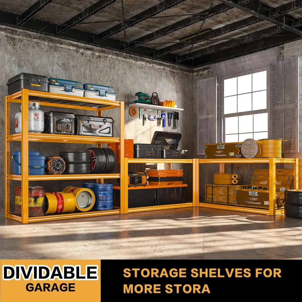 Heavy Duty 4 Tier Metal Storage Shelves for Garage - 2240 LBS Capacity, Adjustable Shelving System