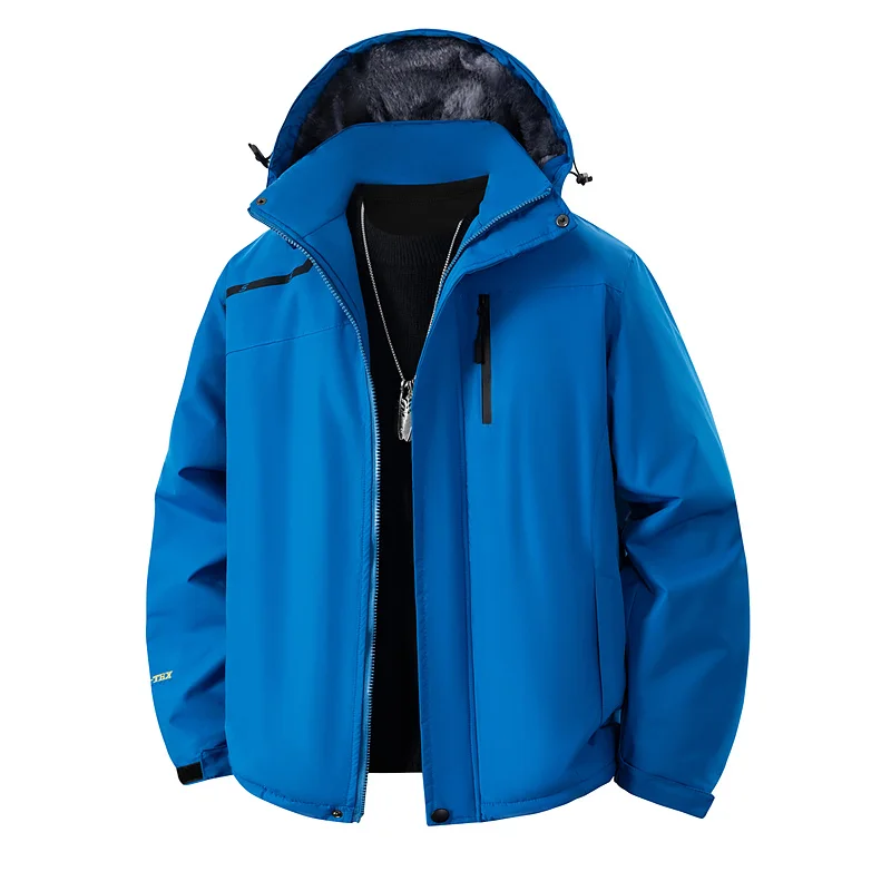 

Men's Waterproof Hiking Jacket Large Size 7XL Autumn Winter Plush Windbreaker Fleece Lining Mountain Jackets Ski Snowboard Parka