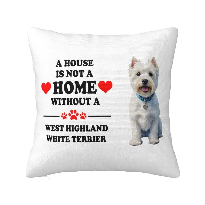 West Highland White Terrier Throw Pillow Covers Home Decor 3D Print Westie Dog Cushion Cover For Sofa Polyester Soft Pillowslip