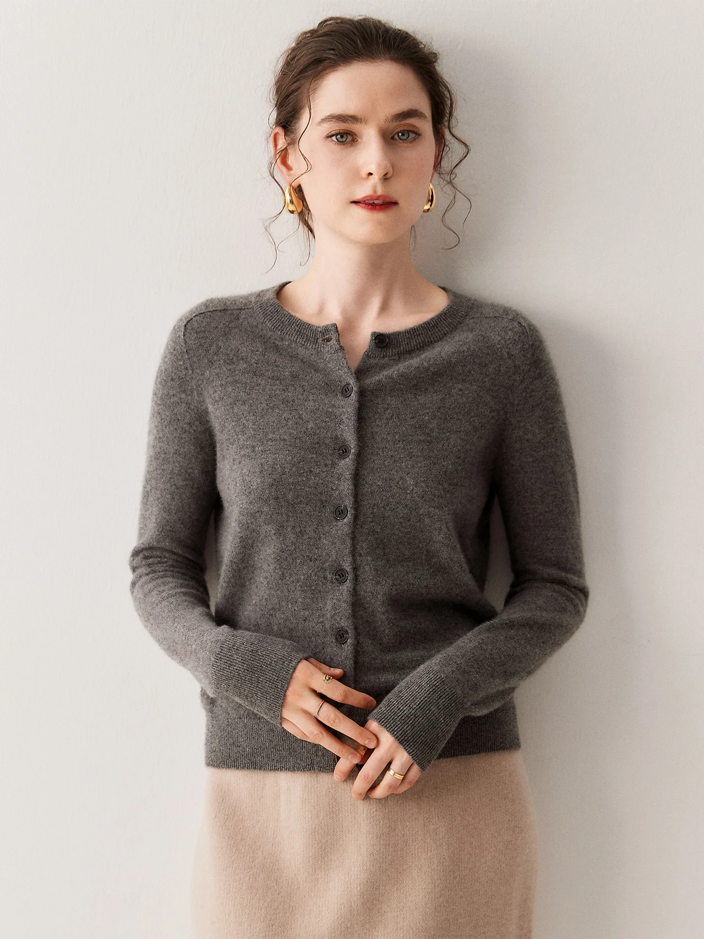 

Women's Camere Open Cardigan Long Sve round Ne Button Knitted Sweater Faionable Versatile Outerwear Commute Sle
