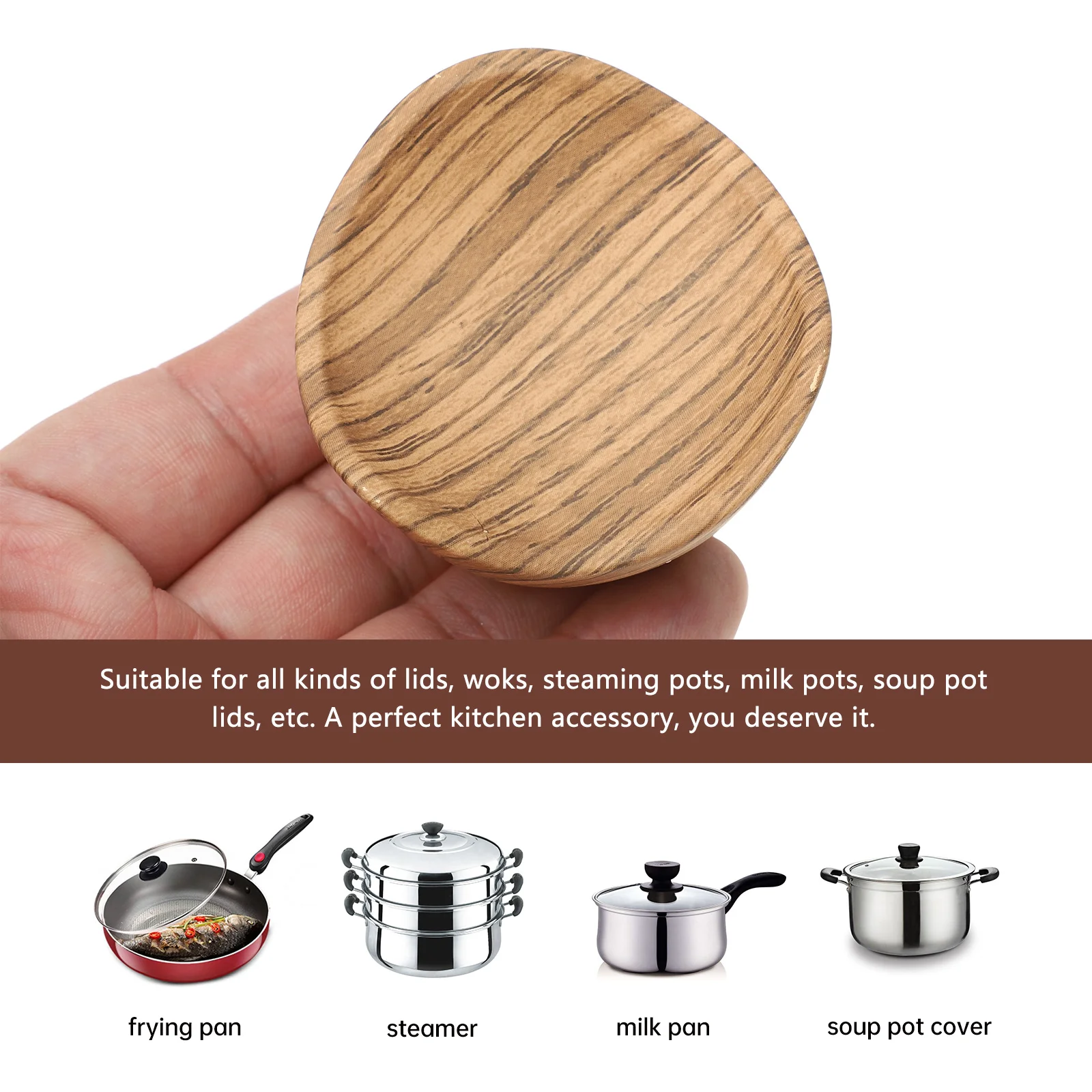 

2pcs Pot Lid Knob Replacement Non-Slip Universal Handle For Soup Pot Steamer Wok Cover Kitchen Utensil Accessory