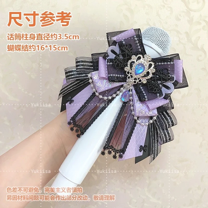 Lantern Stick Japanese Style Rhinestone Lace Rose Bow Hair Accessories Handmade Light Lolita Headdress Clip for Women Girls