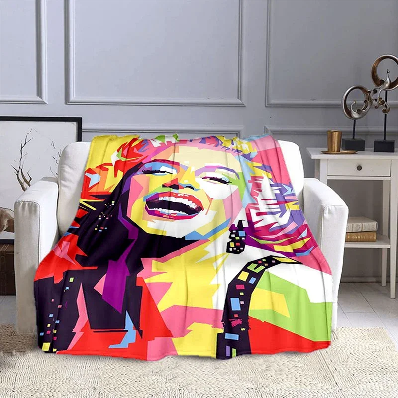 Marilyn-Monroe Printed Blanket, Fashionable Sofa, Air Conditioning, Fashionable, Leisure, Office, Travel, Soft, Customizable