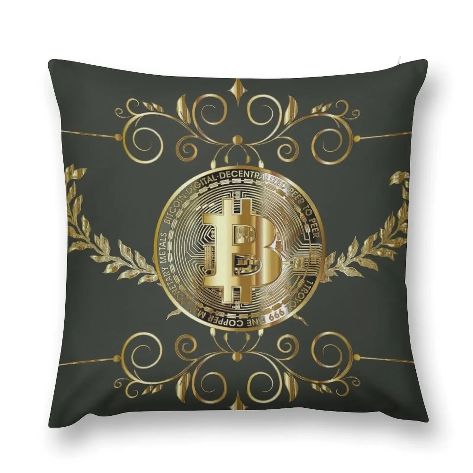 Bitcoin Gold Coin Throw Pillow Sofa Cushions Covers Christmas Covers luxury home accessories Decorative Cushion pillow