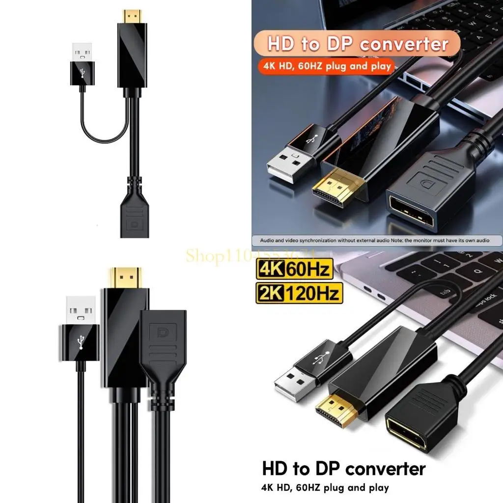 

Best Seller High-Speed HDMIcompatible 2.0 to DisplayPort 1.2 Adapter Cable for Gaming Laptops and Streaming Usb Line