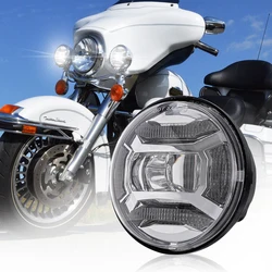 Newest 4.5 inch Round LED Foglights for Harley Davidson Projector Auxiliary Moto Headlight Motorcycle Passing Fog Light With DRL