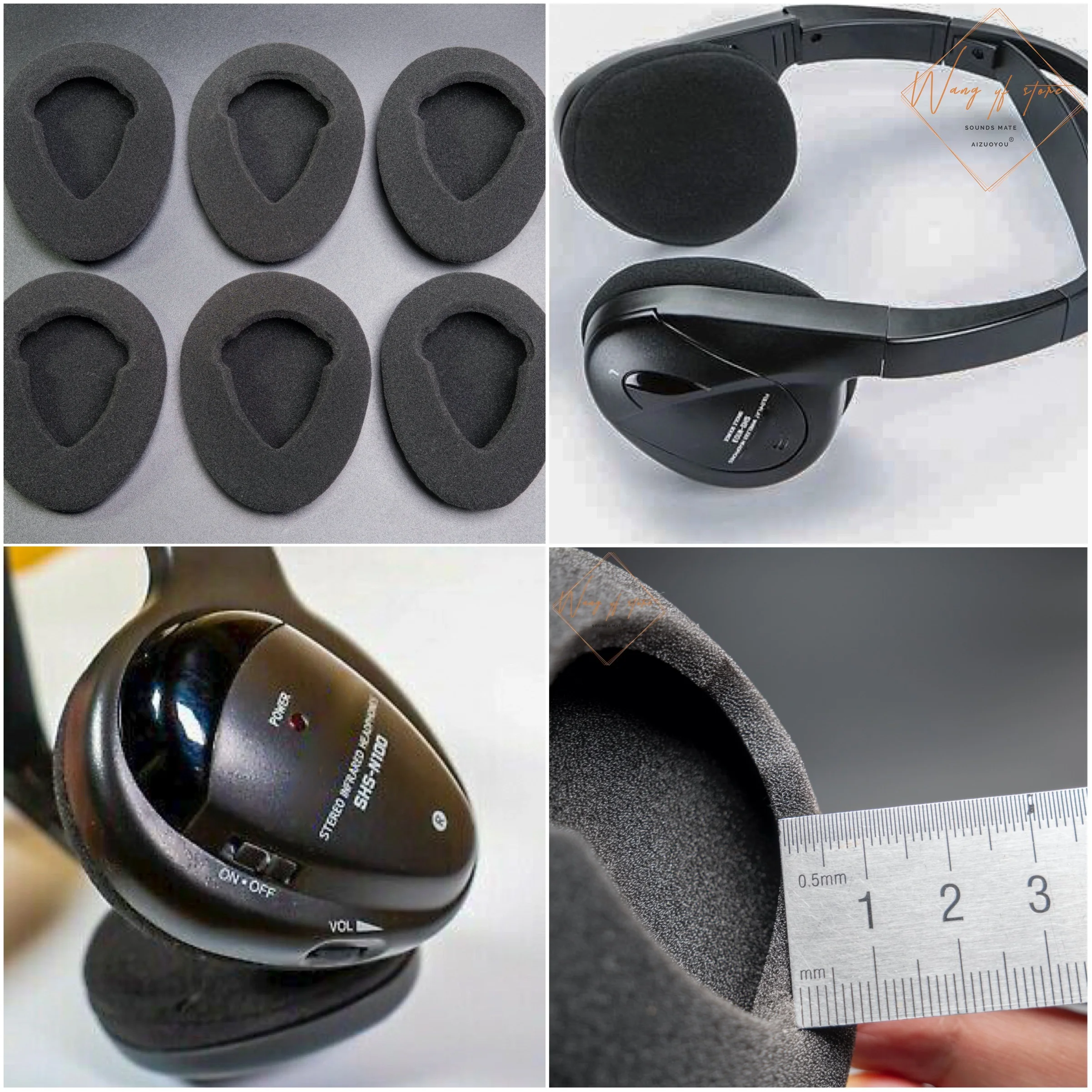 3 Pairs Earpads Foam Ear Pads Cushion for Alpine SHS-N100 IR SHS-N103 Headphone Automobile Entertainment DVD Player Systems