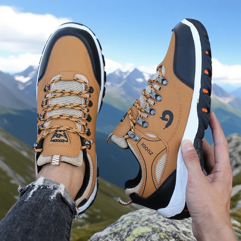 

Men's Hiking Shoes Summer Waterproof Comfortable Wear-resistant Camping Shoes Outdoor Breathable Anti Slip Sneakers for Men 2025