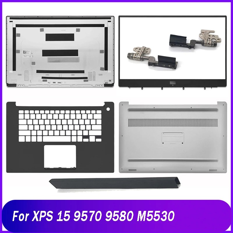 

New Rear Lid For Dell XPS 15 9570 9580 M5530 Laptop LCD Back Top Cover Front Bezel Hinges Palmrest Upper Bottom Base Case Silver