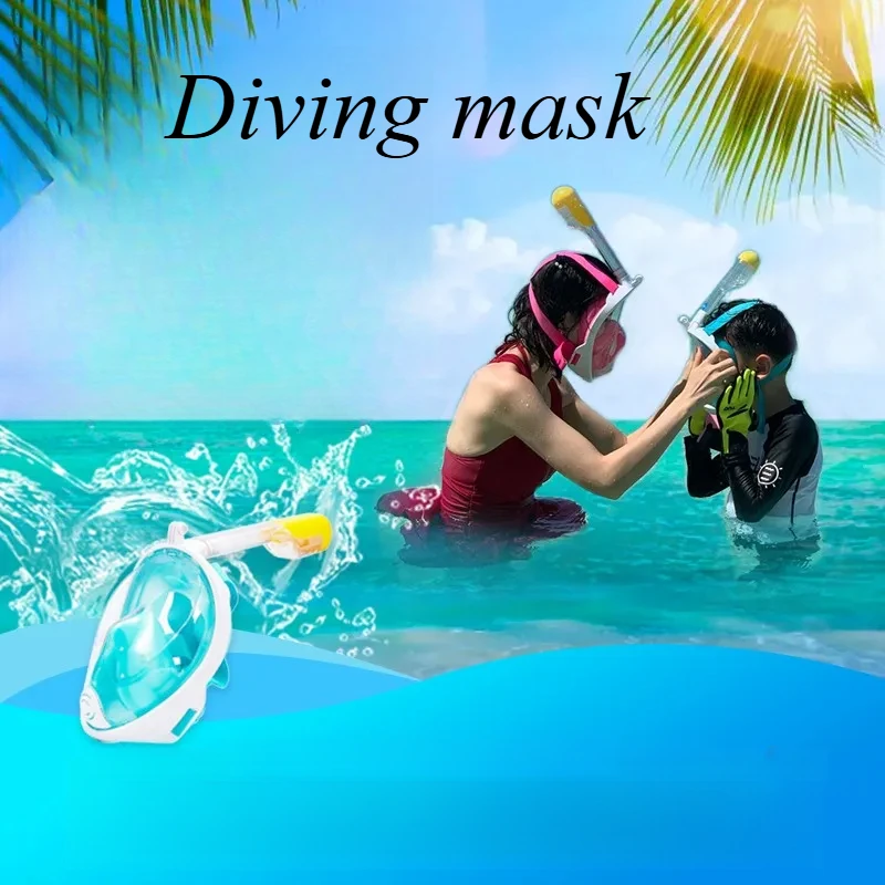 

Underwater Snorkeling Full Face Children Swimming Mask Set Scuba Diving Respirator Masks Anti Fog Safe Breathing for Kids Adult