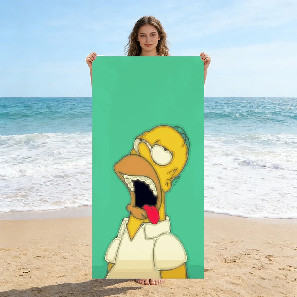 1pc Design of the Funny Expression of Simpson Beach Towel Large Super Absorbent Suitable for Beach Pool Summer Gift for Friends