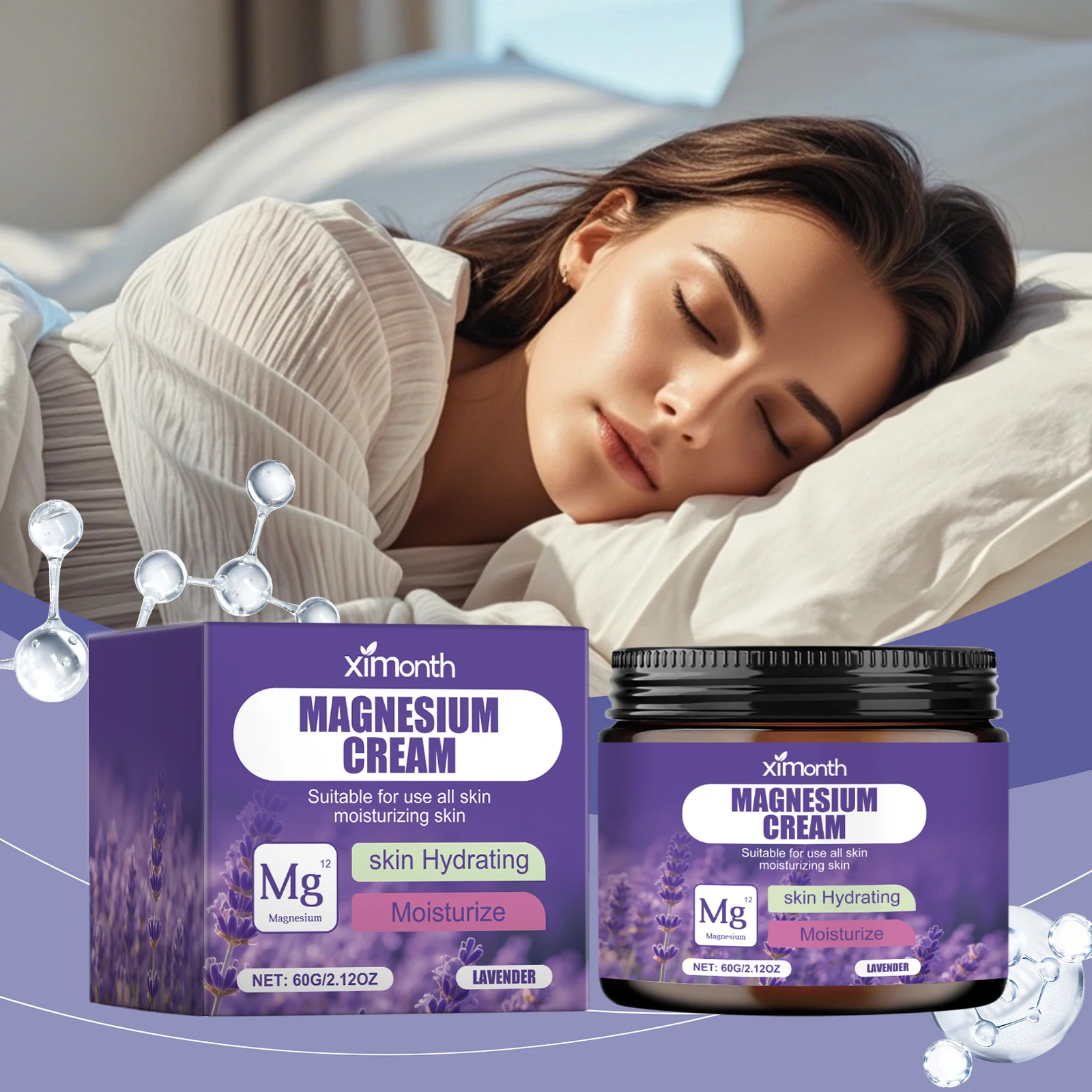 

Ximonth Sleep Magnesium Cream Relaxes Body Muscles Before Bed Relaxes Body Tension Care Moisturizing Nourishing Magnesium Cream