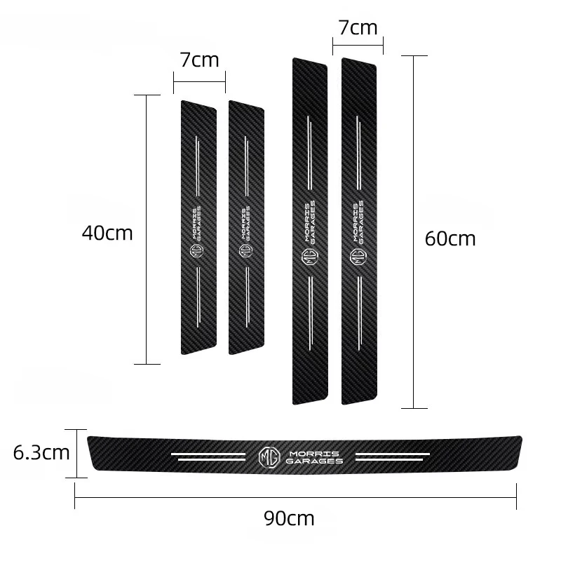 Car Door Sill Stickers Carbon Fiber Leather Anti-stepping Protector For Morris Garages MG MG3 MG5 MG6 MG7 GT GS Hector HS ZS ZX