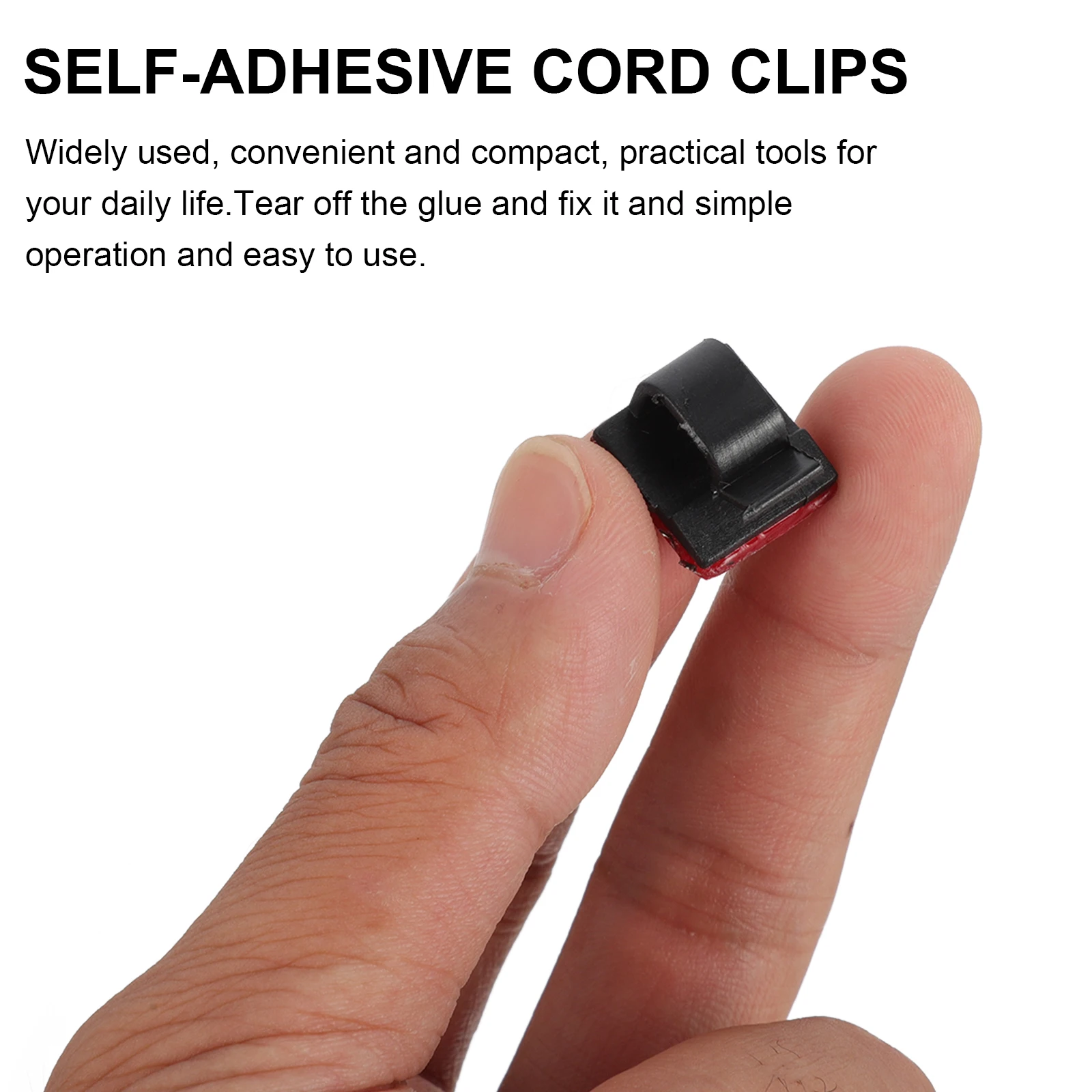 

15pcs Cable Cord Clips Desktop Organizer Self-Adhesive Wire Clamps For Headphones Chargers Computers Durable Easy Stick