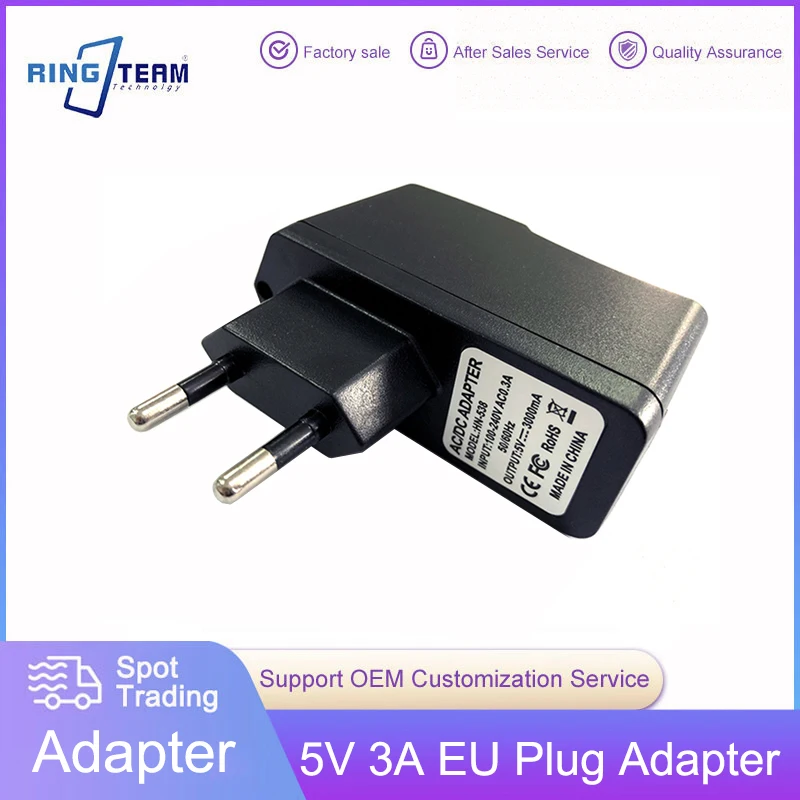 EU Plug 5V 3A Power Adapter AC 5V3A Charger Switching Power Supply Universal USB Interface DC Micro USB Type-c