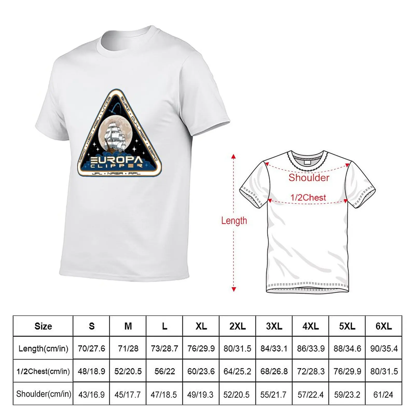 Europa Clipper mission patch T-Shirt Big and Tall Basic Tee Shirt
