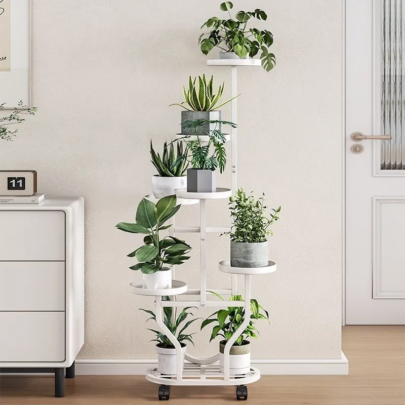 Plant Stand For Flowers Wheel Storage Shelf 9Tier Flower Shelf Planter Rack Indoor Display Stand Multiple Flower Pot