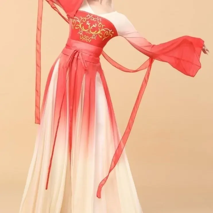 New Classical Leotards Women's Body Charm Elegant Long Gauze Clothes Chinese Classic Dance Performance Costumes Top