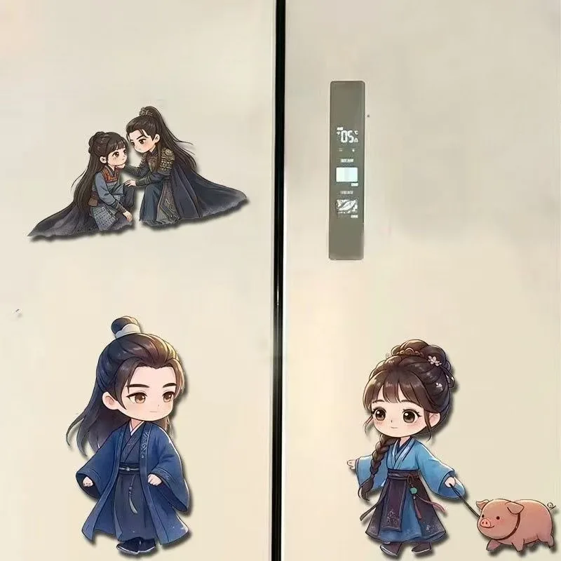 TV Drama Zhuyu Q Version Peripheral Zhang Linghe Tian Xiwei Character Xie Zheng Fan Changyu Creative Magnetic Refrigerator Gift